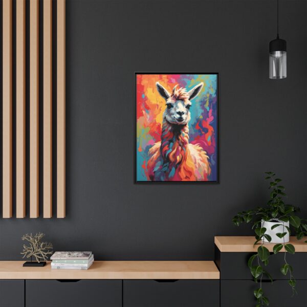 llama vivid instincts framed canvas