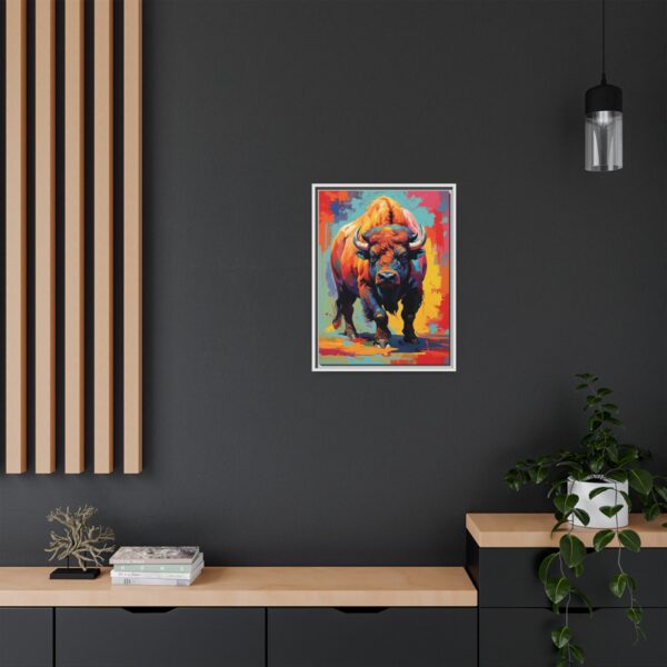 bison vivid instincts framed canvas