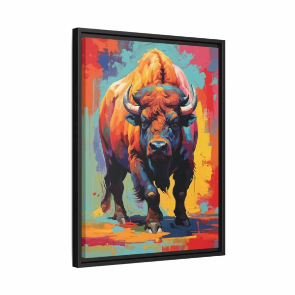 bison vivid instincts framed canvas