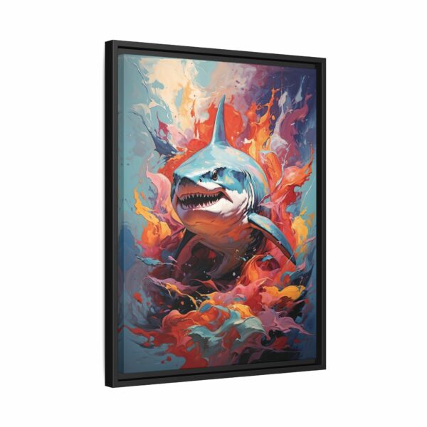 shark vivid instincts framed canvas