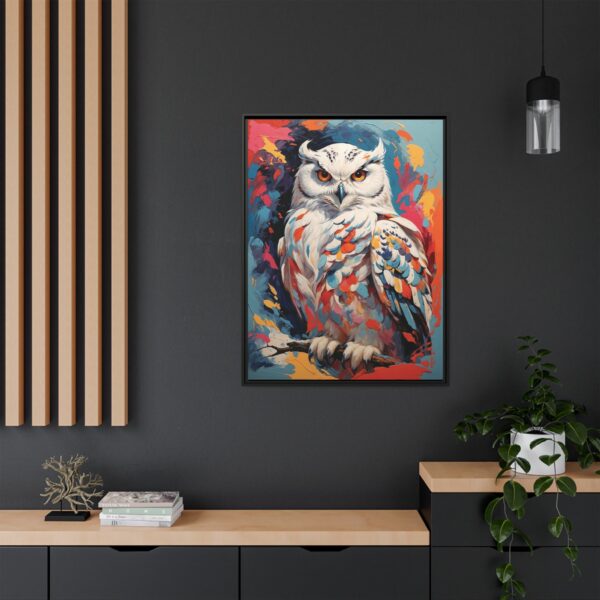 snowy owl vivid instincts framed canvas