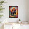 bison vivid instincts framed canvas