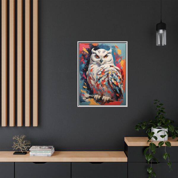 snowy owl vivid instincts framed canvas