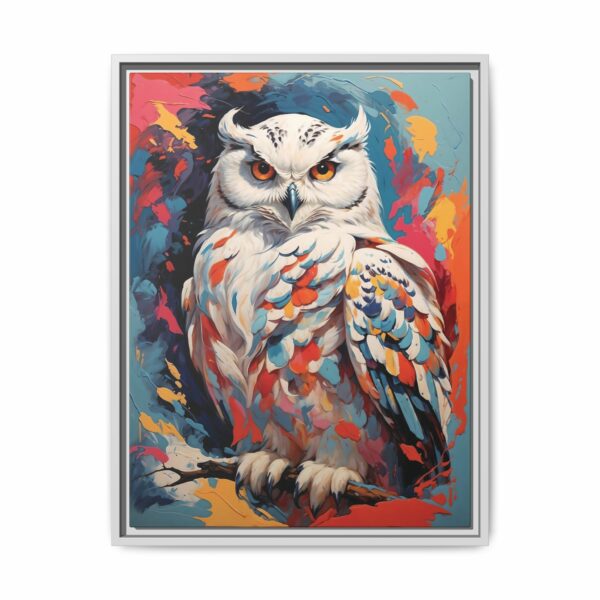 snowy owl vivid instincts framed canvas