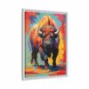 bison vivid instincts framed canvas