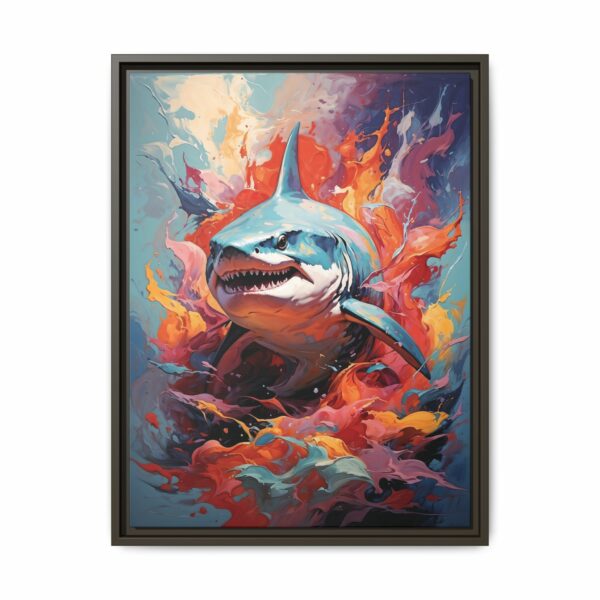 shark vivid instincts framed canvas