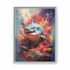 shark vivid instincts framed canvas