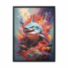 shark vivid instincts framed canvas