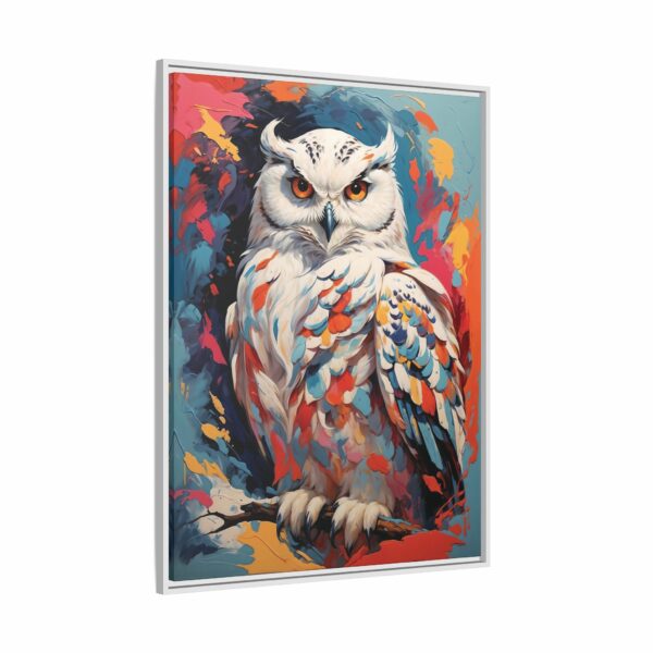 snowy owl vivid instincts framed canvas