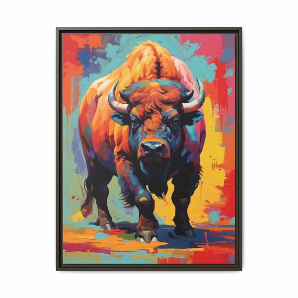 bison vivid instincts framed canvas