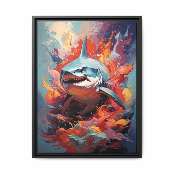 shark vivid instincts framed canvas