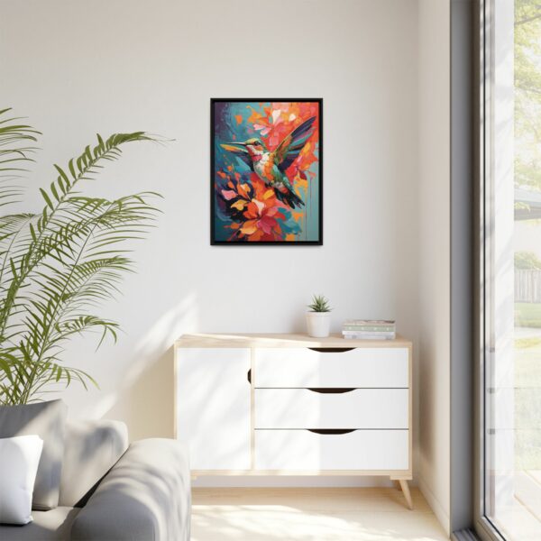 hummingbird vivid instincts framed canvas