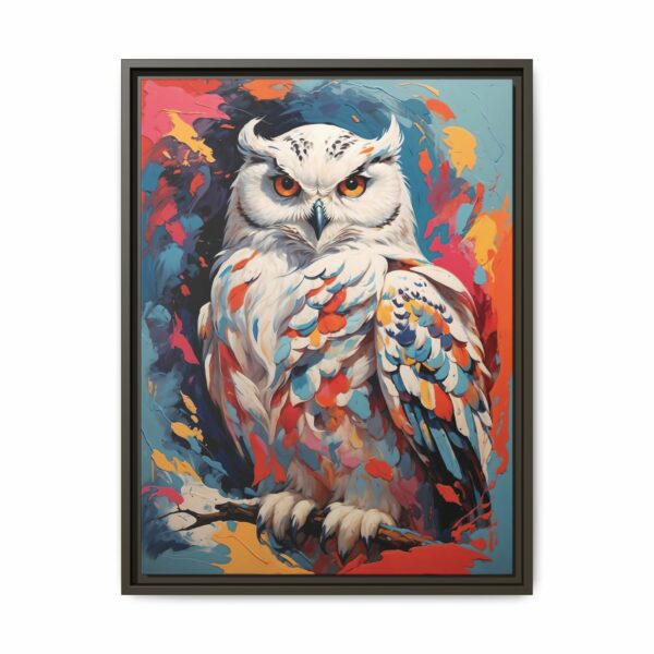 snowy owl vivid instincts framed canvas