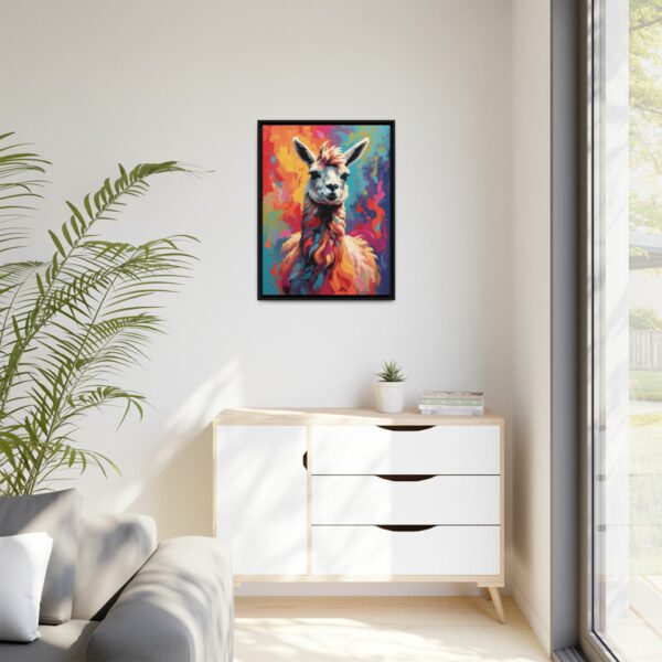 llama vivid instincts framed canvas