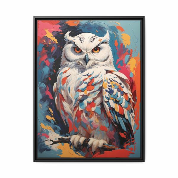 snowy owl vivid instincts framed canvas