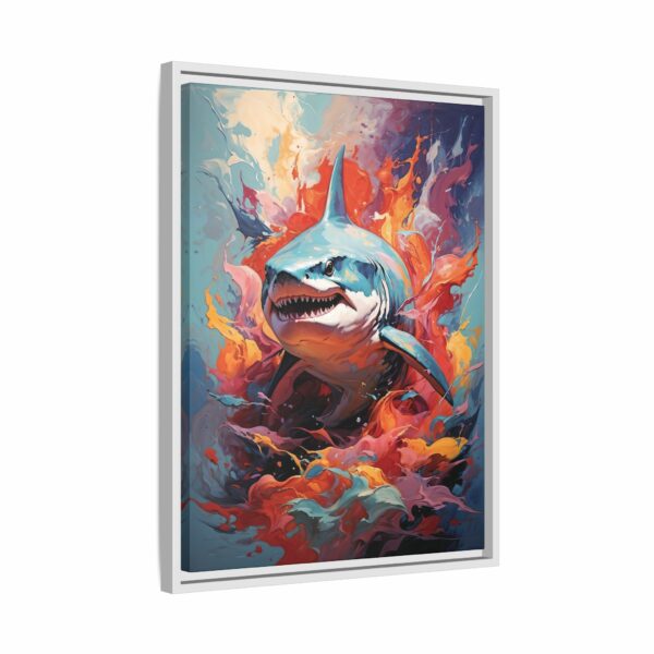 shark vivid instincts framed canvas