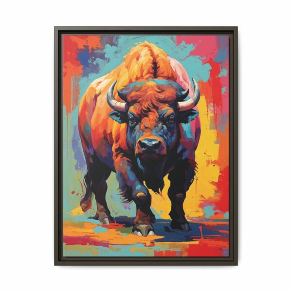 bison vivid instincts framed canvas