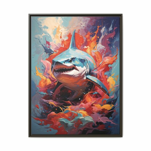 shark vivid instincts framed canvas