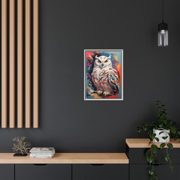 snowy owl vivid instincts framed canvas