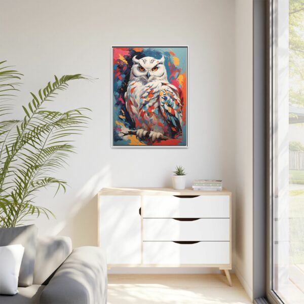 snowy owl vivid instincts framed canvas