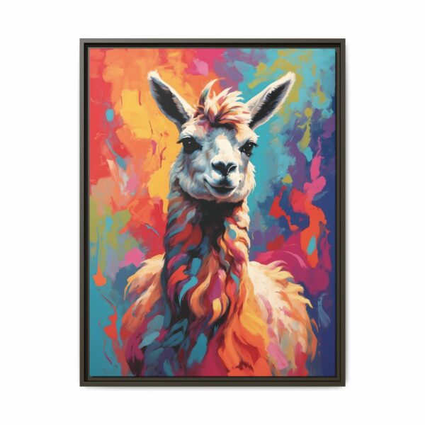 llama vivid instincts framed canvas