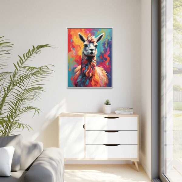 llama vivid instincts framed canvas