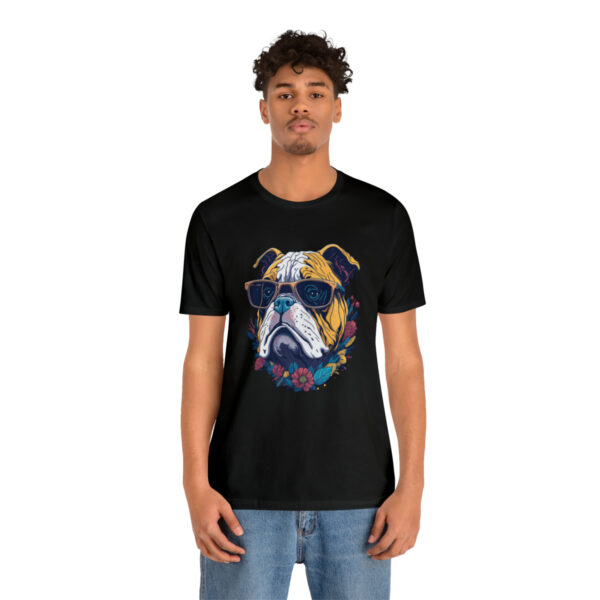 english bulldog t shirt flower splash