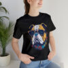 english bulldog t shirt flower splash