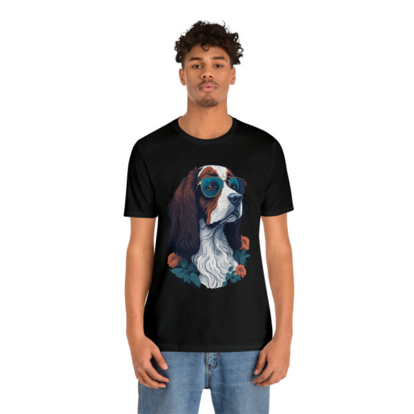 english springer spaniel t shirt flower splash