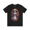 cavalier king charles spaniel flower splash t shirt