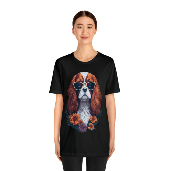 cavalier king charles spaniel flower splash t shirt