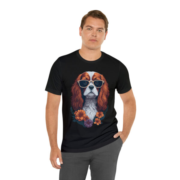 cavalier king charles spaniel flower splash t shirt