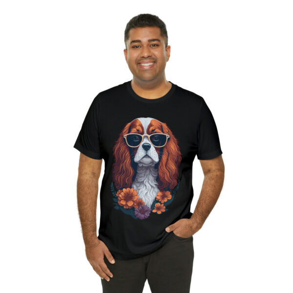 cavalier king charles spaniel flower splash t shirt