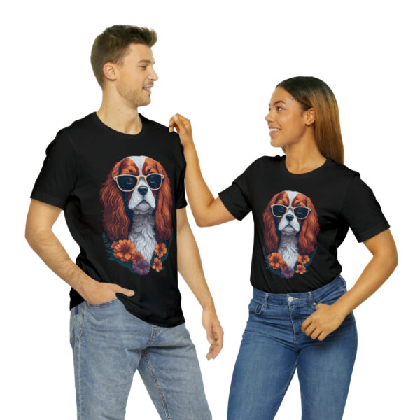 cavalier king charles spaniel flower splash t shirt