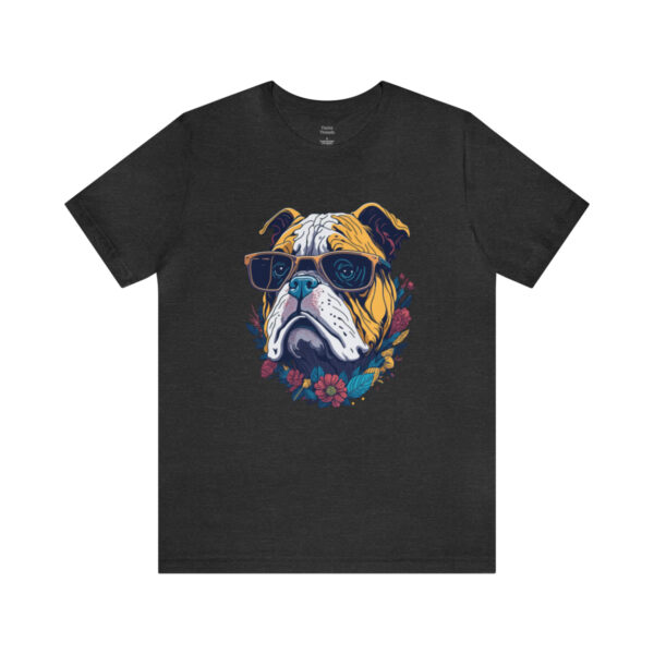 english bulldog t shirt flower splash