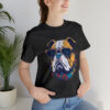 english bulldog t shirt flower splash