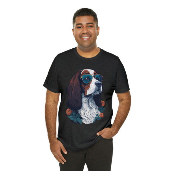 english springer spaniel t shirt flower splash