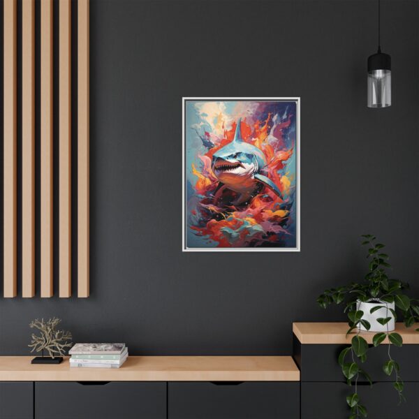 shark vivid instincts framed canvas