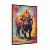 bison vivid instincts framed canvas