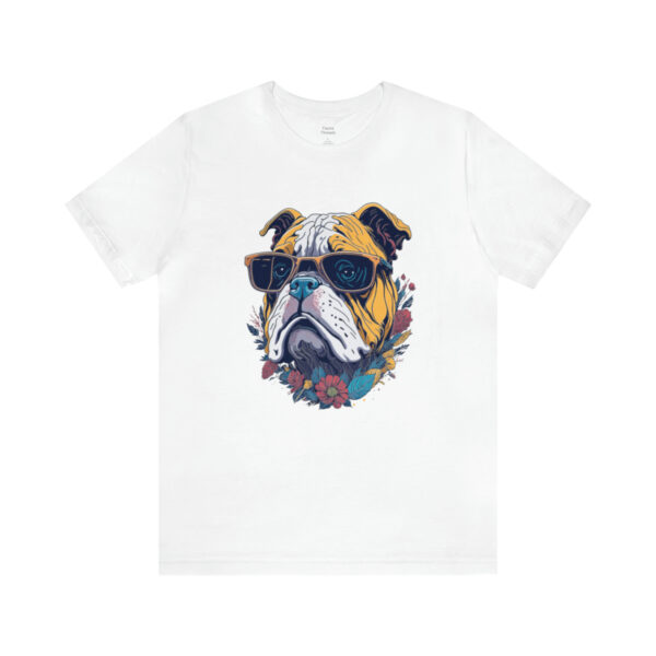 english bulldog t shirt flower splash