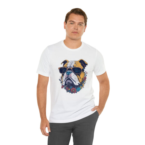 english bulldog t shirt flower splash