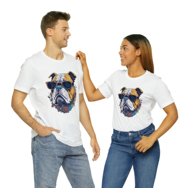 english bulldog t shirt flower splash