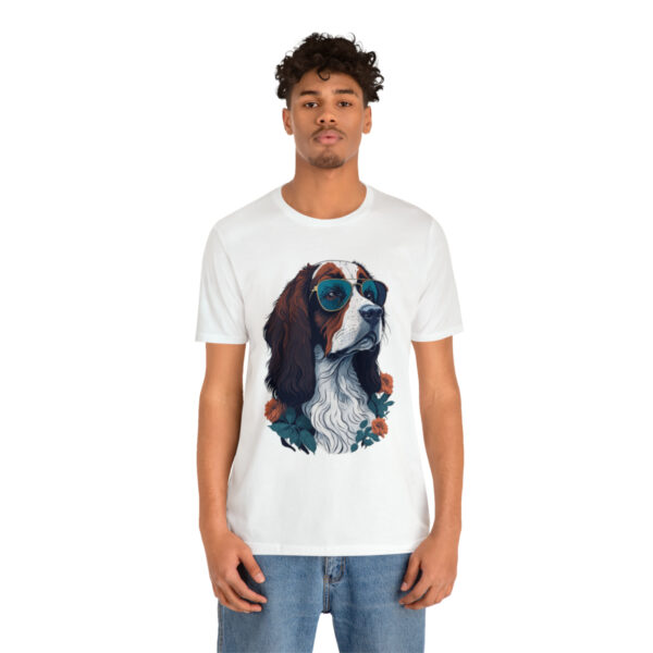 english springer spaniel t shirt flower splash