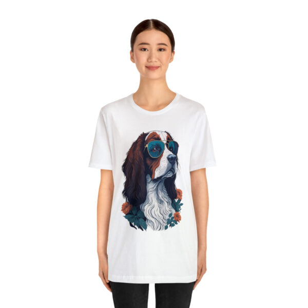 english springer spaniel t shirt flower splash