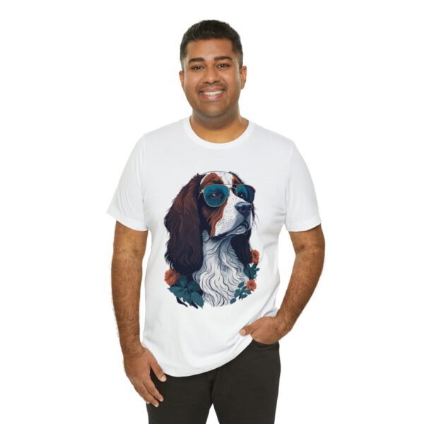 english springer spaniel t shirt flower splash