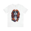 cavalier king charles spaniel flower splash t shirt