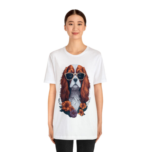 cavalier king charles spaniel flower splash t shirt