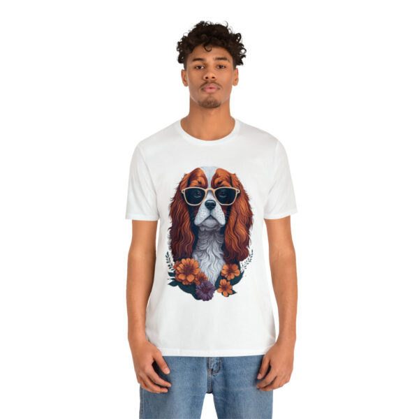 cavalier king charles spaniel flower splash t shirt