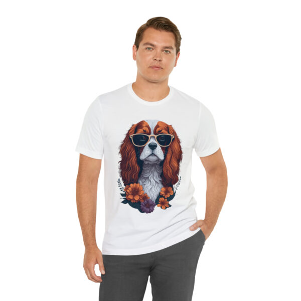 cavalier king charles spaniel flower splash t shirt