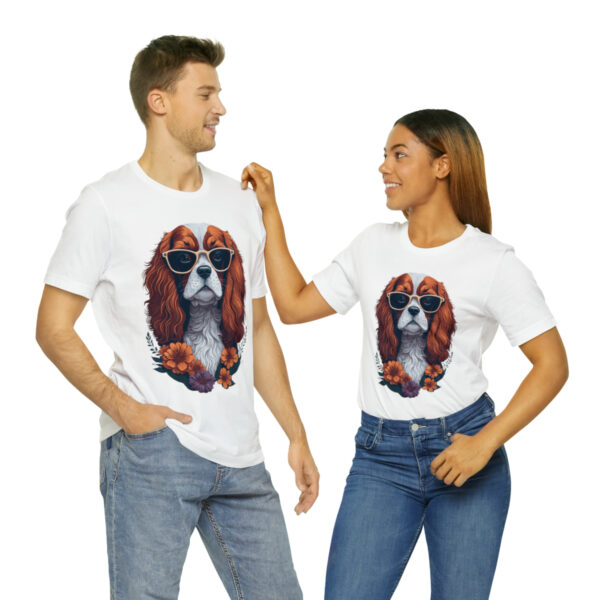 cavalier king charles spaniel flower splash t shirt